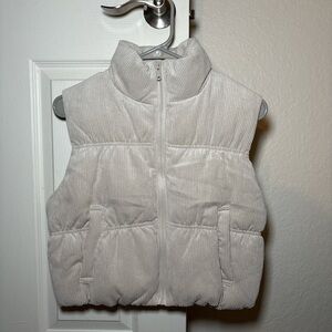 Womens Cream Puffer Vest